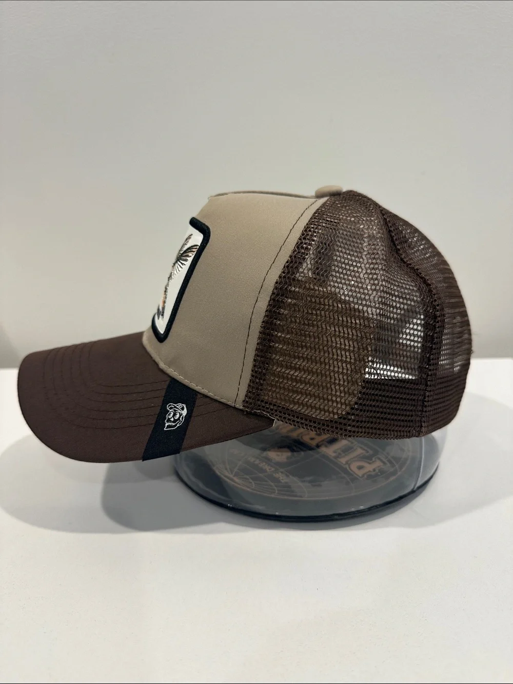 Hummingbird Patch Trucker Hat - Tan and Brown by Hummingbird